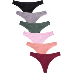 PACK OF 6 MAMIA WOMEN'S COTTON BLEND G-STRING THONG (LP1471CT1)