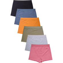 Load image into Gallery viewer, PACK OF 6 SOFRA OR MAMIA WOMEN'S COTTON BLEND LACE TRIM SOLID BOYSHORT PANTY (LP1612CB)