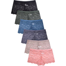 Load image into Gallery viewer, PACK OF 6 SOFRA OR MAMIA WOMEN'S FLORAL ALLOVER LACE HIPSTER PANTY (LP9039LH)