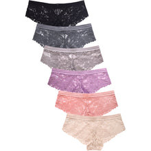 Load image into Gallery viewer, PACK OF 6 SOFRA WOMEN&#39;S FLORAL LACE HIPSTER PANTY (LP9067LH)