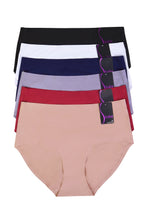 Load image into Gallery viewer, PACK OF 6 MOPAS WOMEN'S COTTON BLEND NO SHOW SEAMLESS SOLID BRIEF PANTY (LPN2021R4)