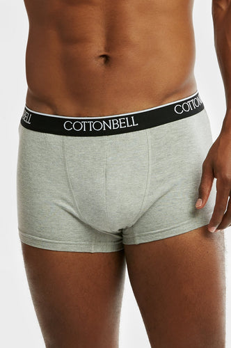 Men's Essentials Cottonbell PACK OF 2 Logo Band Performance Trunks - Heather Gray (TUB200C_2PK HGY)