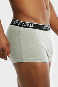 Men's Essentials Cottonbell PACK OF 2 Logo Band Performance Trunks - Heather Gray (TUB200C_2PK HGY)