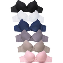 Load image into Gallery viewer, PACK OF 6 SOFRA WOMEN&#39;S FULL COVERAGE SOLID T SHIRT BRA (BR4180P)