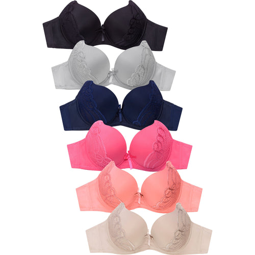247 Frenzy Women's Essentials Mystery Pack of 6 Assorted Mamia or Sofra  Everyday Bras Sizes 30A Thru 46DDD - Regular & Plus : : Clothing