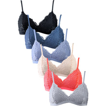 Load image into Gallery viewer, PACK OF 6 SOFRA WOMEN&#39;S FULL CUP ALLOVER LACE BRA (BR8084BL)
