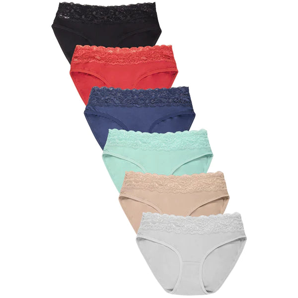 PACK OF 6 SOFRA WOMEN'S COTTON SOLID BIKINI PANTY (LP1394CK3)
