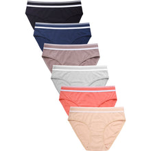 Load image into Gallery viewer, PACK OF 6 SOFRA WOMEN&#39;S COTTON BLEND SOLID BIKINI (LP1431CK4)