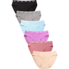 Load image into Gallery viewer, PACK OF 6 SOFRA WOMEN&#39;S COTTON BLEND SOLID BIKINI PANTY (LP1483CK)