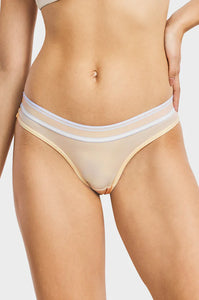 PACK OF 6 SOFRA WOMEN'S COTTON BLEND STRIPED BAND SOLID THONG (LP1551CT4)
