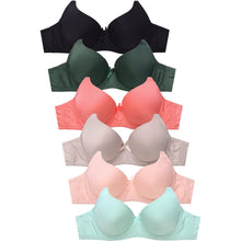 Load image into Gallery viewer, PACK OF 6 MAMIA WOMEN&#39;S FULL COVERAGE SOLID T SHIRT BRA (BR4500P2)