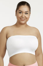 Load image into Gallery viewer, PACK OF 6 SOFRA WOMEN&#39;S SEAMLESS NO PAD TUBE BRAS PLUS (BR0125STNX_WHT)