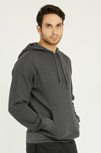 Men's Essentials Knocker Waffle Fabric Cotton Pullover Hoodie Jacket (HD1100_ CGY)