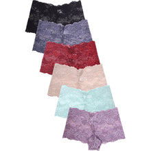 Load image into Gallery viewer, PACK OF 6 SOFRA WOMEN&#39;S FLORAL LACE HIPSTER PANTY (LP9074LH)