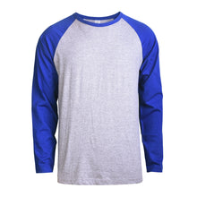 Load image into Gallery viewer, Men&#39;s Essentials Top Pro Long Sleeve Baseball Tee - Royal Blue Heather Gray (MBT002_RBH)