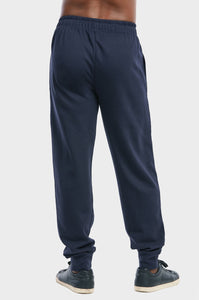 Men's Essentials Et Tu Cotton Blend Solid Jogger Fleece Sweat Pants - Navy (SP1120E_NVY)