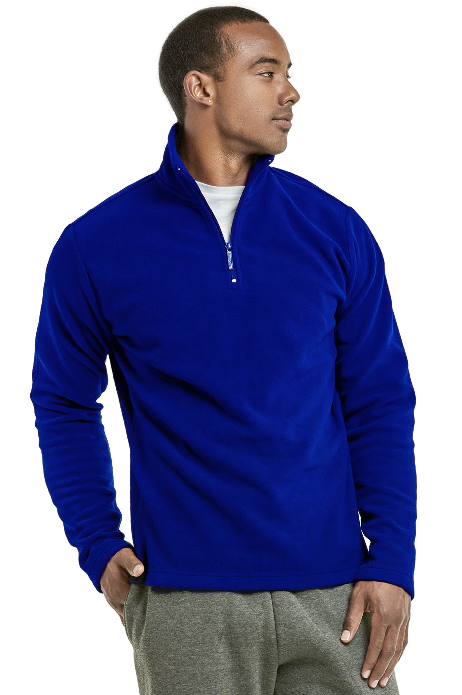 Men's Essentials Knocker Polar Fleece Quarter Pullover Jacket (PF1000_ ROY)