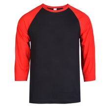 Load image into Gallery viewer, Men&#39;s Essentials Top Pro 3/4 Sleeve Raglan Baseball Tee - Red Charcoal (MBT001_ RDC)