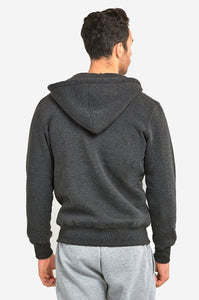 Men's Essentials Knocker Heavy Fabric Cotton Blend Full Zip Fleece Hoodie Jacket (HD2000_ CGY)