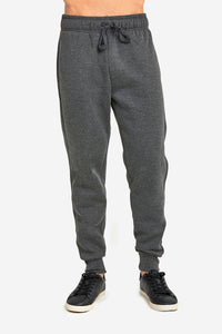 Men's Essentials Knocker Cotton Blend Solid Jogger Fleece Sweat Pants - Charcoal Gray (SP1100_CGY)