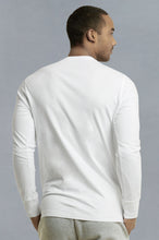 Load image into Gallery viewer, Men&#39;s Essentials Knocker Classic Three-Button Crew Neck Cotton Henley (MHS001_WHT)