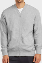 Load image into Gallery viewer, Men&#39;s Essentials Knocker Cotton Blend Terry Classic Bomber Jacket (FJ2150_HGY)