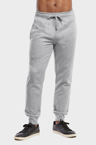 Men's Essentials Et Tu Cotton Blend Solid Jogger Fleece Sweat Pants - Heather Gray (SP1120E_HGY)