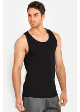Load image into Gallery viewer, Men&#39;s Essentials Knocker PACK OF 2 Cotton Tank Top (MT200_ BLK)