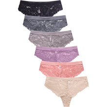 Load image into Gallery viewer, PACK OF 6 MAMIA WOMEN&#39;S ALLOVER LACE THONG PANTY (LP9068LT)