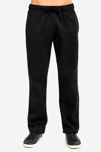 Men's Essentials Knocker Heavy Weight Fabric Long Fleece Sweat Pants (SP1000_ BLK)