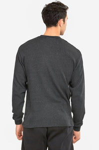 Men's Essentials Knocker Classic Breathable Cotton Waffle Knit Texture Thermal Top (KHT001_CGY)