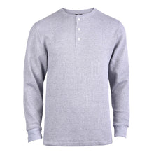 Load image into Gallery viewer, Men&#39;s Essentials Knocker Classic Three-Button Crew Neck Cotton Waffle Knit Henley (MHS100_HGY)