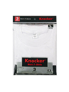 Men's Essentials Knocker PACK OF 3 Lightweight Cotton Shirts  (TK3601-WHT)