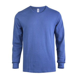 Men's Essentials Knocker Classic Breathable Cotton Waffle Knit Texture Thermal Top (KHT001_ DNM)