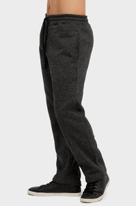 Men's Essentials Knocker Medium Weight Fabric Long Fleece Sweat Pants (SP1010_ BKM)