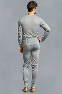 Men's Essentials Knocker Two Piece Set Long Johns Thermal Underwear Set (TU001_ HGY)