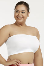 Load image into Gallery viewer, PACK OF 6 SOFRA WOMEN&#39;S SEAMLESS NO PAD TUBE BRAS PLUS (BR0125STNX_WHT)