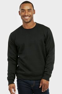 Men's Essentials Knocker Classic Relaxed Fit Pullover Crewneck Sweatshirt (SWS1000_BLK)