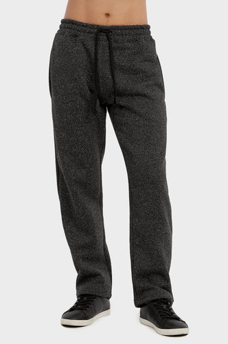 Men's Essentials Knocker Heather Long Fleece Sweat Pants - Black Marled (SP1010_BKM)