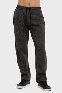 Men's Essentials Knocker Medium Weight Fabric Long Fleece Sweat Pants (SP1010_ BKM)