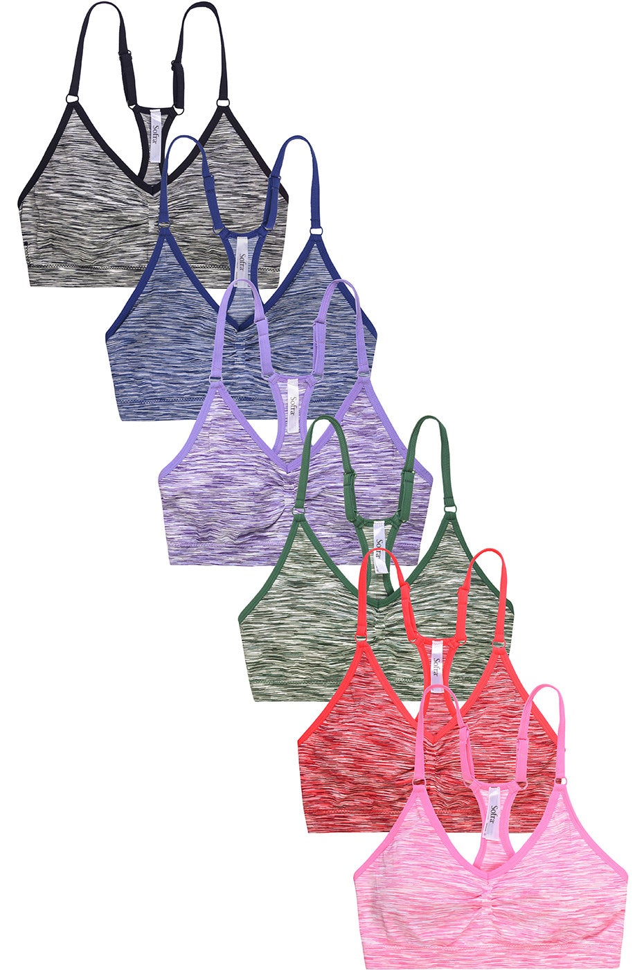 PACK OF 6 SOFRA WOMEN'S SEAMLESS SPORTS BRA (BR0252SP1)