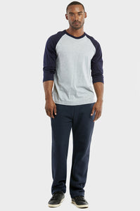 Men's Essentials Knocker Heavy Weight Fabric Long Fleece Sweat Pants (SP1000_ NVY)