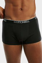 Load image into Gallery viewer, Men&#39;s Essentials Cottonbell PACK OF 2 Logo Band Performance Trunks - Black (TUB200C_2PK BLK)