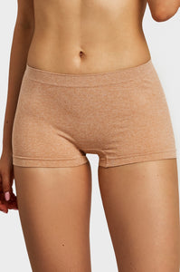 PACK OF 6 SOFRA WOMEN'S SEAMLESS SOLID HEATHER BOYSHORTS IN NEUTRAL COLORS (LP0204SB5)