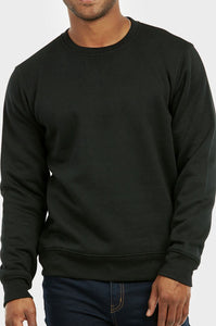 Men's Essentials Knocker Classic Relaxed Fit Pullover Crewneck Sweatshirt (SWS1000_ BLK)