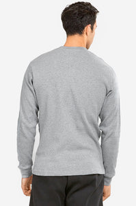 Men's Essentials Knocker Classic Breathable Cotton Waffle Knit Texture Thermal Top (KHT001_HGY)