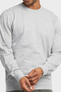 Men's Essentials Et Tu Classic Relaxed Fit Pullover Crewneck Lightweight Fleece Sweatshirt (SWS1020E_ HGY)