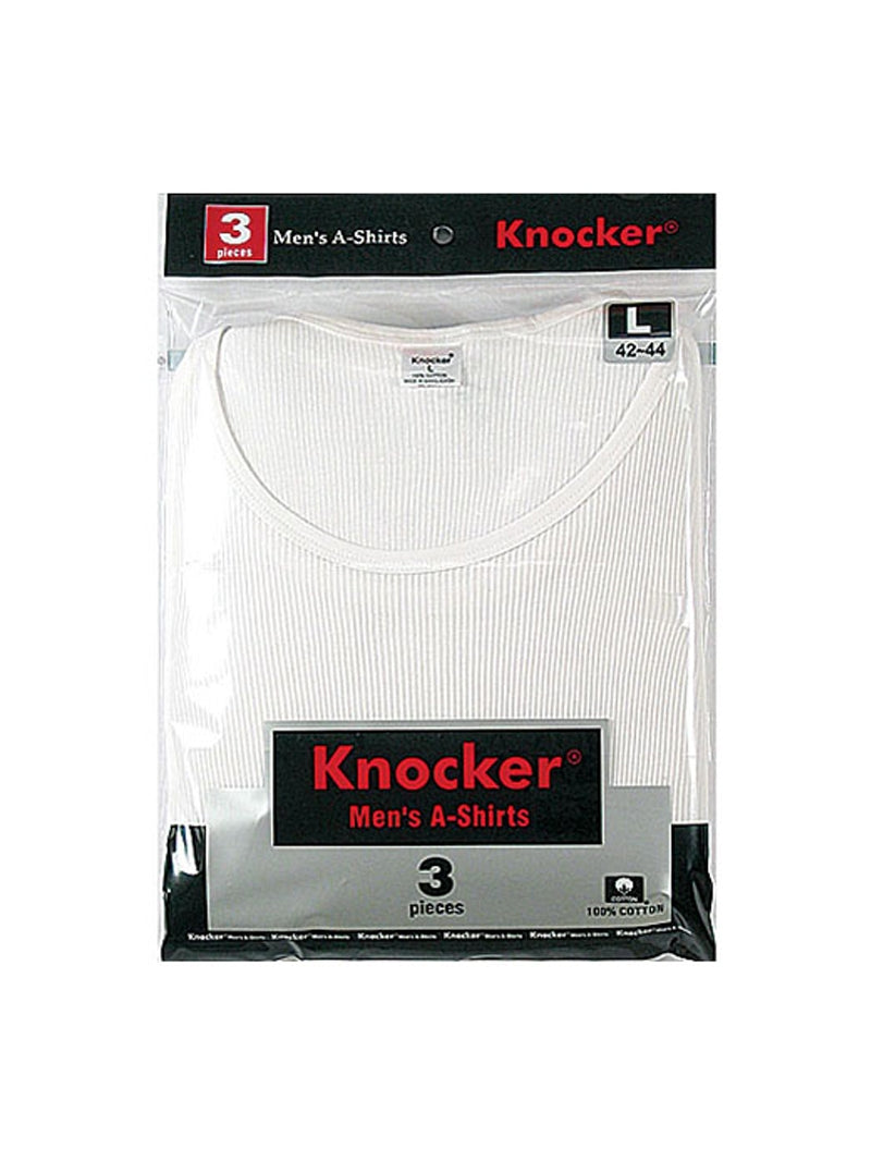 Men's Essentials Knocker PACK OF 3 Solid Cotton Lightweight Tank  (AKW001-WHT)