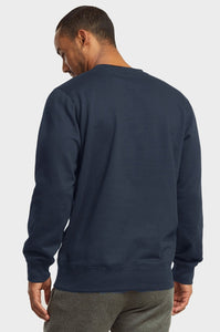 Men's Essentials Et Tu Classic Relaxed Fit Pullover Crewneck Lightweight Fleece Sweatshirt (SWS1020E_ NVY)