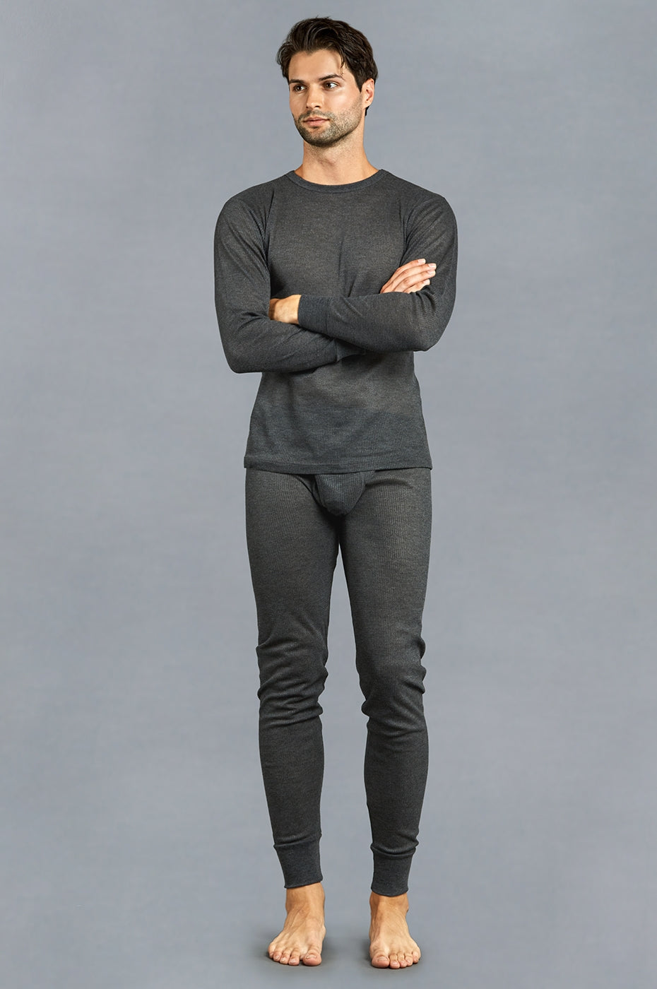 Men's Essentials Knocker Two Piece Set Long Johns Thermal Underwear Set  (TU001_ CHG)